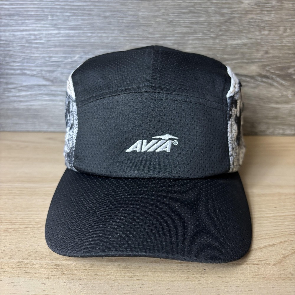 Avia Hat Cap Strap Back Womens Black Gray Athletic Mesh Performance Running